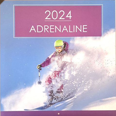 2024 Adrenaline Square Wall Calendars  New & Sealed in a Paper Sleeve - No Plastic! This Product DOES NOT contain a Gift Envelope 12 Month Calendar Size 57cm x 28cm Open Size 28.5cm x 28cm Closed Punch hole for Hanging on a wall 12 Months of stunning extreme sports Packed carefully in a Flat Cardboard Envelope  A beautiful Action Sports Calendar makes a great gift for loves ones, friends and family.  Ideal for all fans of adventure sports