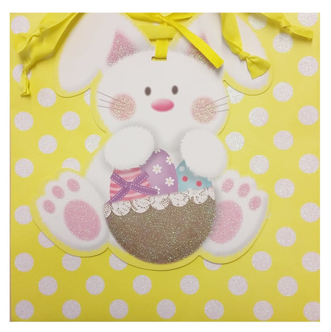 8 x Easter Bunny Gift Bags With Tag Medium 25cm Rabbit Egg Kids Party Treat