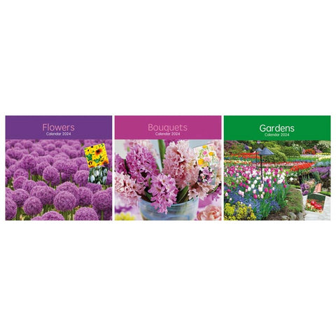 2024 Flowers, Bouquets & Gardens Square Wall Calendar   Choose from 3 Options: Flowers, Bouquets, Gardens New & Sealed Gift Envelope 16 Month Calendar September - December 2023 Split Across 2 Pages Size 57cm x 28.5cm Open Size 28.5cm x 28.5cm Closed Punchhole for Hanging on a wall 12 Months of beautiful flowers Packed carefully in a Flat Cardboard Envelope  A stunning Bouquets Calendar makes a great gift for loves ones, friends and family.  Ideal for all fans of Bouquets.