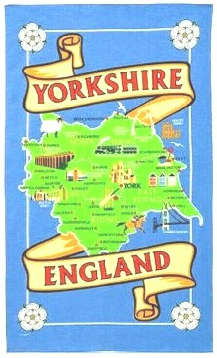 Yorkshire Map Tea Towel