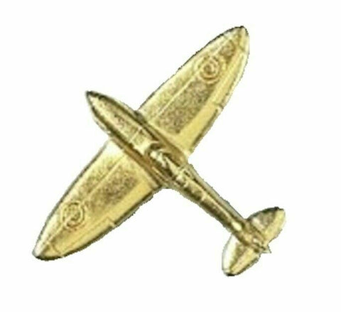 WW2 Supermarine Spitfire Pin Badge Gold Plated Pewter