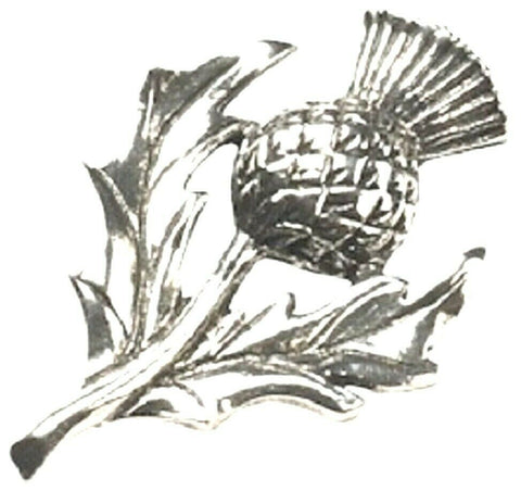 Scottish Thistle Silver Pewter Badge