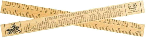 British Timeline History Ruler Wood Double Sided Childrens School Kings & Queens King Charles III