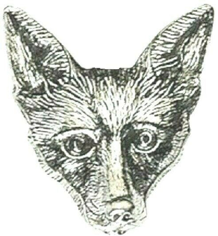 Silver Pewter Foxes Head Badge