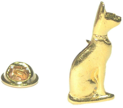 Egyptian Cat Badge Pin Gold Plated Egypt Bast Souvenir Gift Bastet Purse Charm