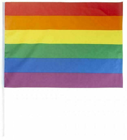 Large Rainbow Pride Hand Waving Flag 2ft Festival Pole