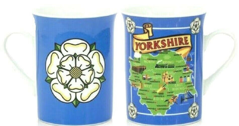 Yorkshire Map White Rose Mug