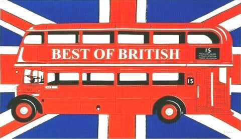 Best of British Red Bus Union Jack Tea Towel