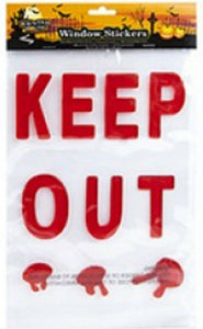 Halloween Party Keep Out Gel Glass Window Mirror Sticker Decorations