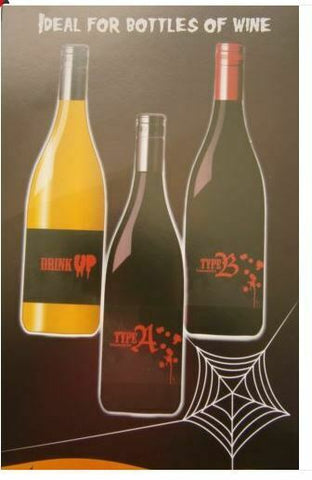 9 Halloween Party Wine Bottle Drinks Labels Table Decoration Drink Up Type A B