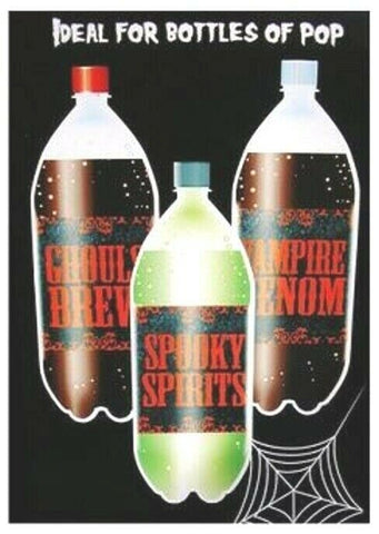 2L Halloween Party Drinks Fizzy Pop 3 Bottle Labels Table Decoration Soda Cola