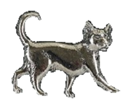 Cat Badge Silver Lapel Pin Brooch Jewellery Gift Pet Kitten Silver Pewter