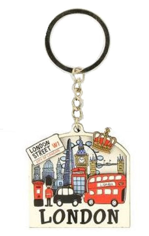 London Landmarks Keyring   Wood Size: 4cm approx Made by Elgate Featuring London Landmarks  Makes an ideal Souvenir of your visit to London or as a gift for friends and family