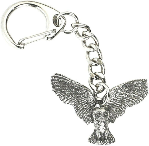 Owl Keyring   Pewter - Polished Silver Colour Size: 3.5cm x 2.4cm Approx Handmade in the UK by Westair Reproductions Ltd Attach to Bags, Purses, Wallets, Cases and more   A beautiful Owl keyring.  Ideal gift for all owl lovers.