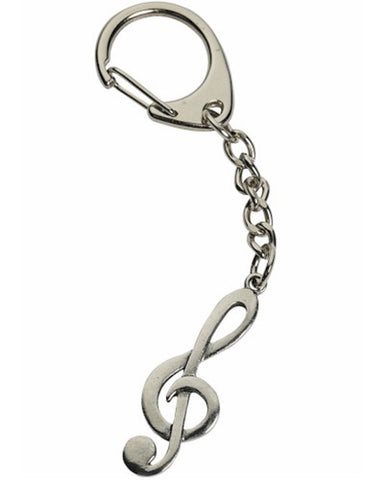 Treble Clef Keyring   Pewter Made in the UK by Westair Reproductions Ltd 4cm x 1.5cm Carabiner Clip Ideal for attaching to coats, lapels, bags, purses and more  Perfect gift for musicians and all fans of music