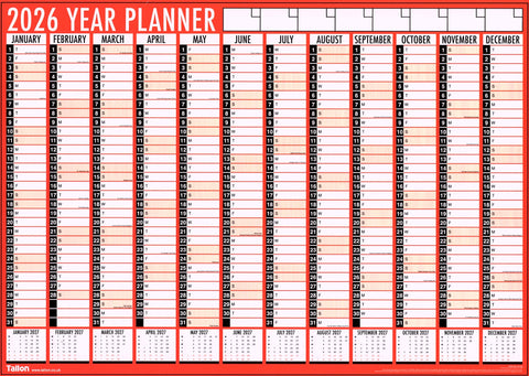 2026 A1 Wall Planner FOLDED Laminated Home Office Commercial Organiser Work