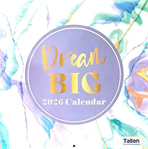 2026 Dream Big Square Wall Calendar 16 Months Planner Organiser Inspirational Quotes Motivational Positivity