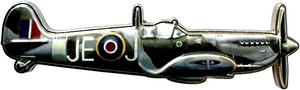 Spitfire MK IX Metal Badge Pin Brooch Lapel Pin Coat WWII RAF 3d 2 Pin Fighter