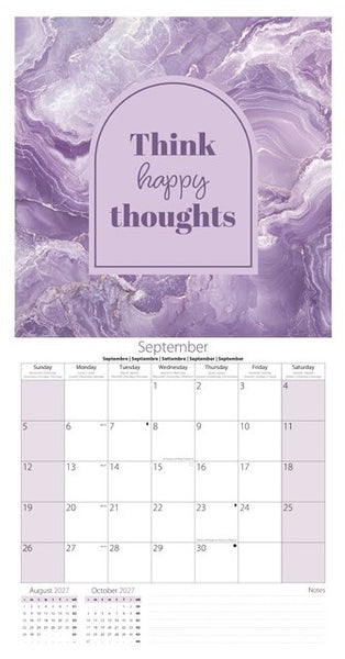 2027 Be Kind Positive Quotes Square Wall Calendar September page
