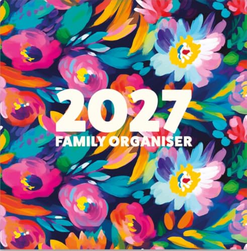 2027 Flowers Family Planner Square Wall Calendar Front Page