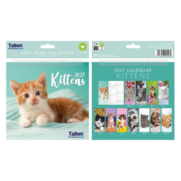 2027 Kittens Desk Calendar Back Page