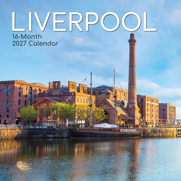 2027 calendar cover featuring a scenic view of Liverpool’s Albert Dock