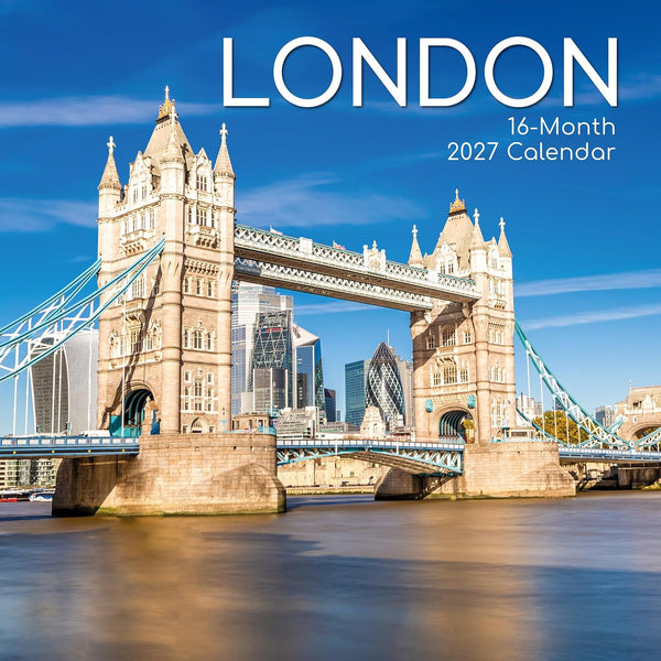 2027 London calendar with Tower Bridge in the background