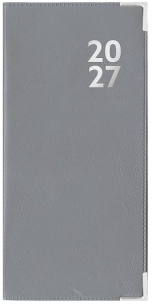 A gray textured 2027 Slim Week to View Diary with the year '2027' printed in white near the top right, shown against a white background.