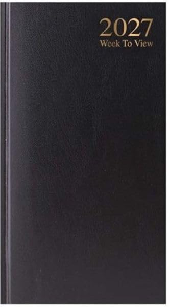 2027 Slimline Hardback Week to View Diary Black