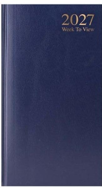 2027 Slimline Hardback Week to View Diary Blue