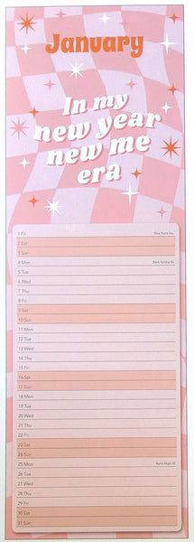 2027 The Years For Dancing Tall Slim Wall Calendar January Page