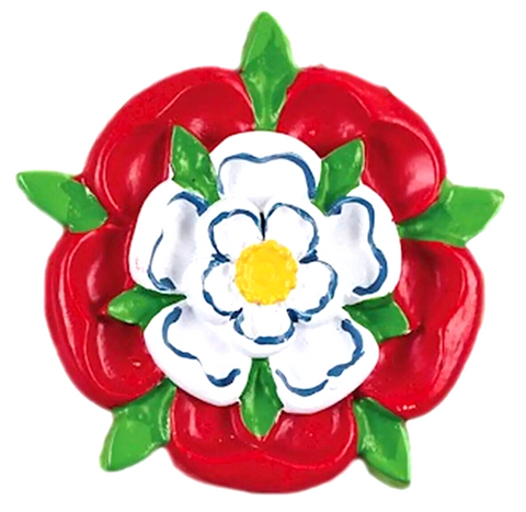 Tudor Rose Fridge Magnet House of Lancaster York Red White Historical Souvenir