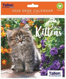 2026 Kittens Puppies Desk Calendar Planner Month to View Home Office Cats Dogs