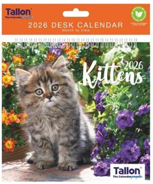 2026 Kittens Puppies Desk Calendar Planner Month to View Home Office Cats Dogs