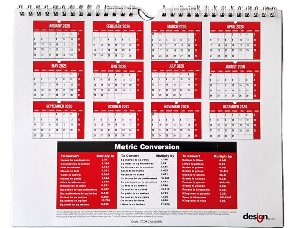 2026 Month to View Wall Planner Organiser Calendar Commercial Office Home Easy