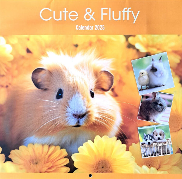 2025 Animal Families Cute & Fluffy Animals Square Wall Calendars Cats Dogs Wild