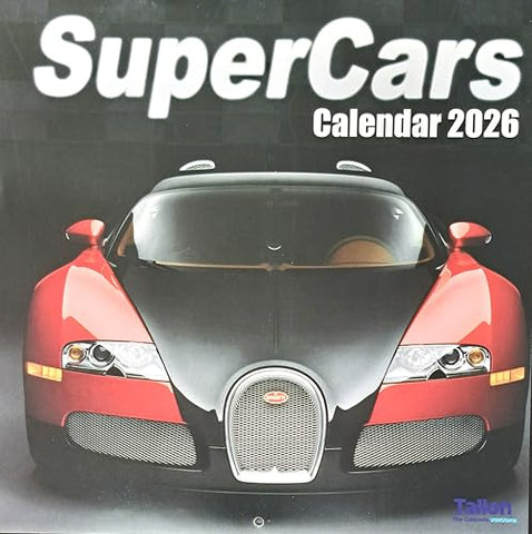 2026 Super Cars Square Wall Calendar 16 Months Sports Performance Racing Race Fast Home Kitchen Christmas Birthday New Year