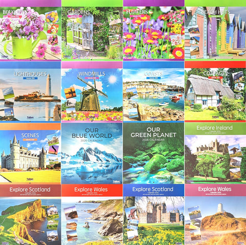 2026 Flowers Gardens Landscapes Scenic Square Wall Calendar Planner Organiser