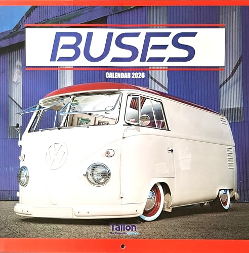 2026 Beetles Camper Van Buses Square Wall Calendar 16 Months Retro Vintage Classic Original Old 60s 70's 80's Home Kitchen Christmas Birthday New Year