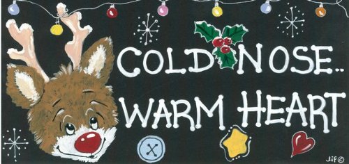 Cold Nose Warm Heart PVC Wall Sign Plaque Fun Novelty Home Office Garden