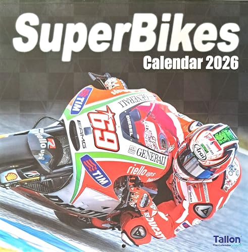 2026 Super Bikes Square Wall Calendar 16 Months Motorbikes Sports Racing Race Fast Performance Home Kitchen Christmas Birthday New Year