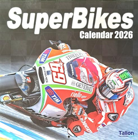2026 Super Bikes Square Wall Calendar 16 Months Motorbikes Sports Racing Race Fast Performance Home Kitchen Christmas Birthday New Year
