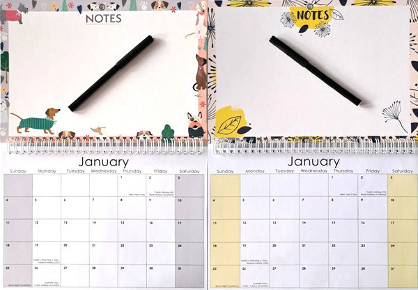 2026 Wipe Clean Memo Board Calendar Hanging Planner Organiser Family Home Pen