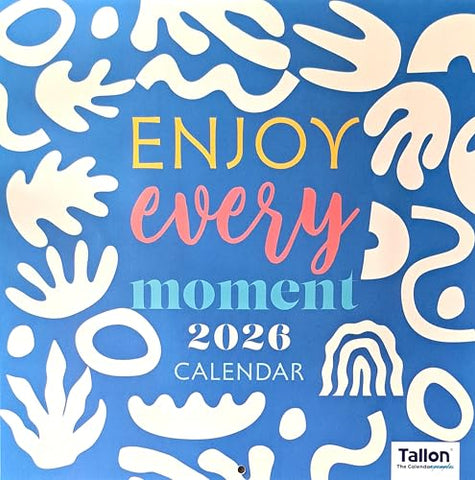 2026 Enjoy Every Moment Square Wall Calendar 16 Months Planner Organiser Inspirational Quotes Motivational Positivity