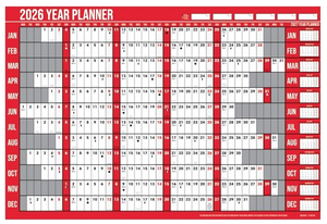2026 A1 Year Planner Organiser Wall Calendar Office Home Laminated Pen Stickers