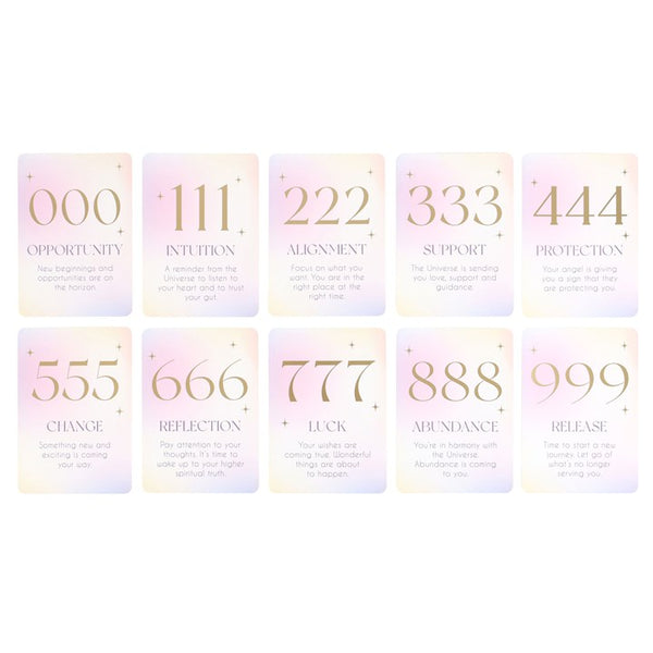 Angel Number Affirmation Cards with Wooden Stand Spirituality Mediumship Positivity