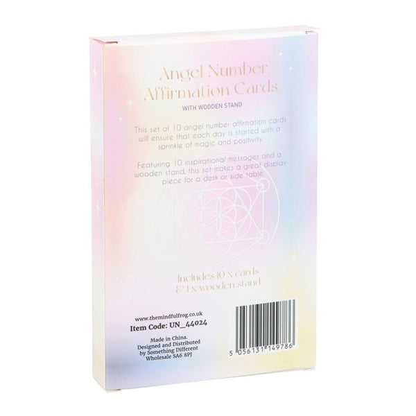 Angel Number Affirmation Cards with Wooden Stand Spirituality Mediumship Positivity