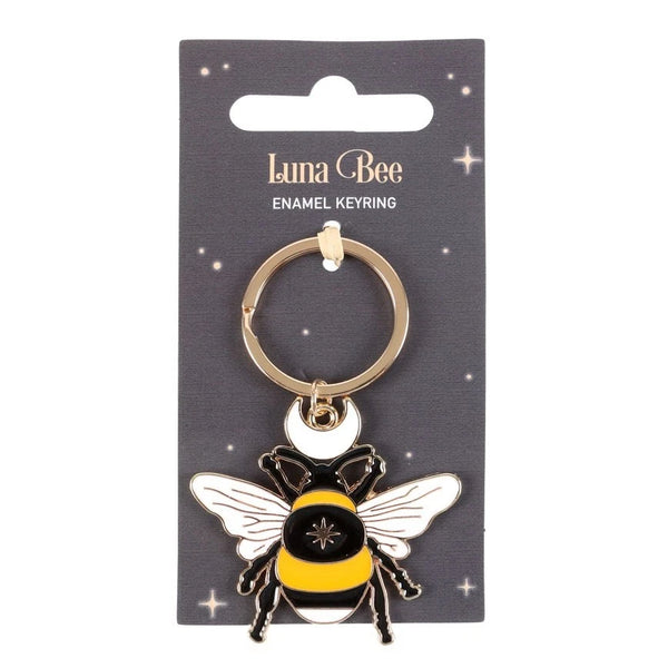 Bumble Bee Keyring Enamel Worker Queen Keychain Fob On Card