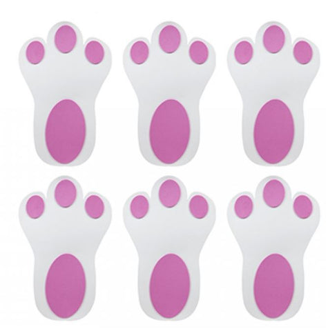 1 x Pack of 6 Easter Bunny Paw Prints  Foam 30cm Made by PMS  Fun for your kids this Easter with these Easter Bunny Paw Prints.  Rather than give your kids their Easter Eggs why not create a bit of fun by creating an Easter Egg Hunt by placing these rabbit feet along a path to those tasty treats.  Fun for all the family.