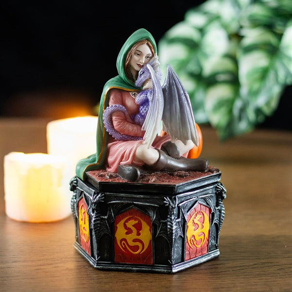 Dragon Friendship Fall Box by Anne Stokes Trinket Jewellery Figurine Fantasy Ornament Kindred Spirits Spirtual